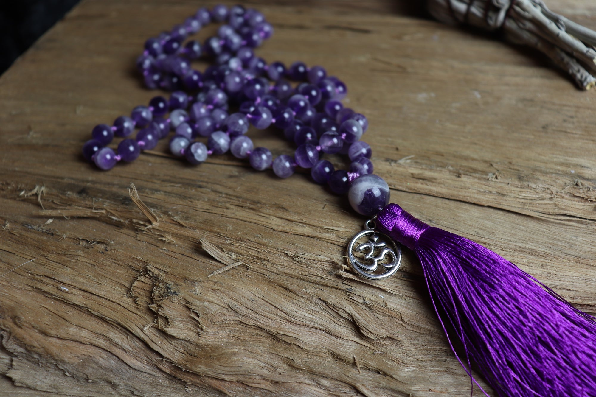 Protection- 108 Amethyst Mala Beads Necklace - The Spirit of Life