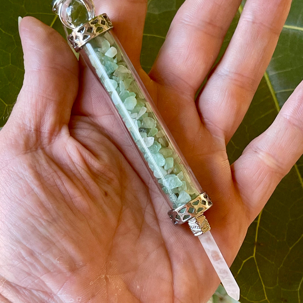 Green Aventurine Chip  Wand/ Pendant 34g