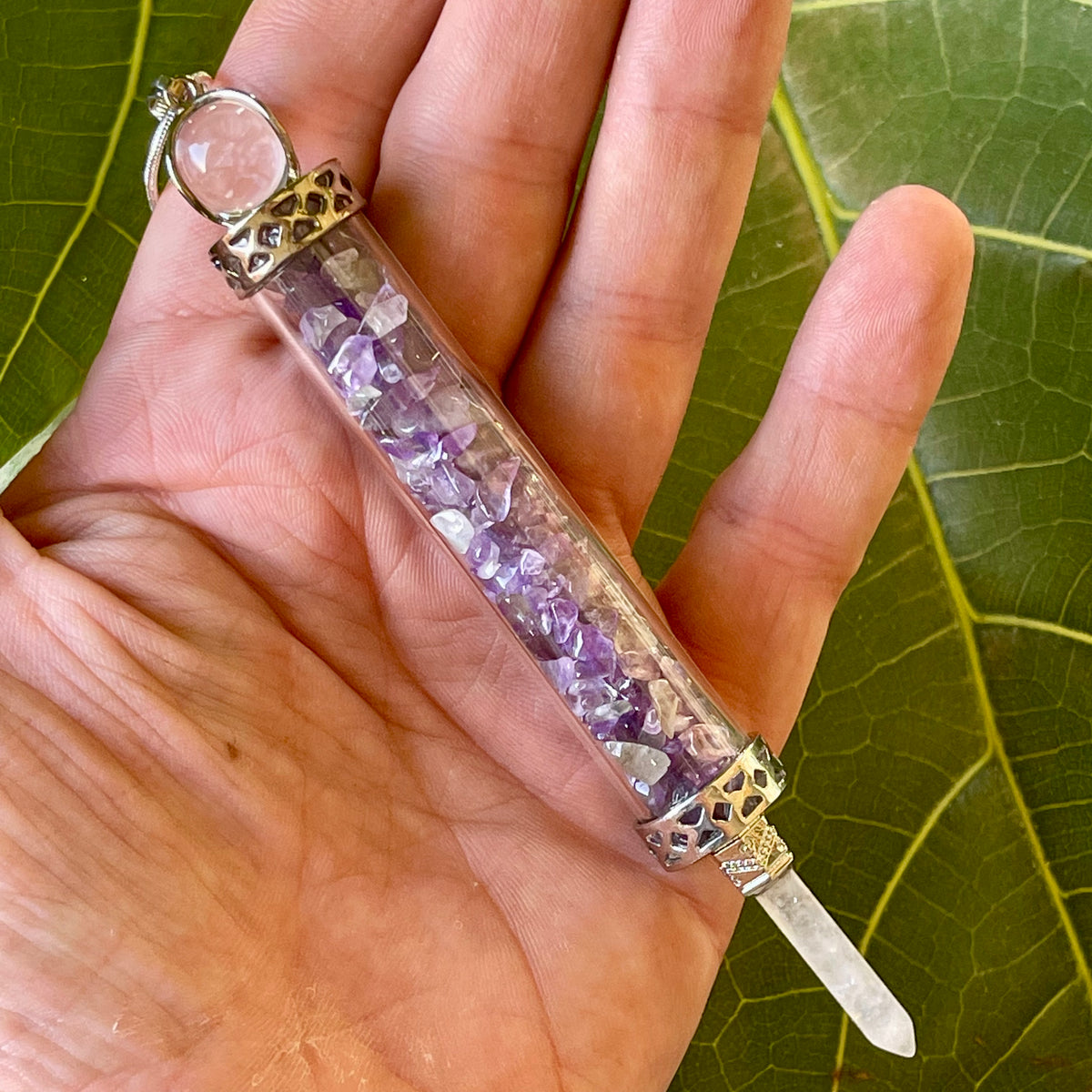 Amethyst Chip  Wand/ Pendant 34g