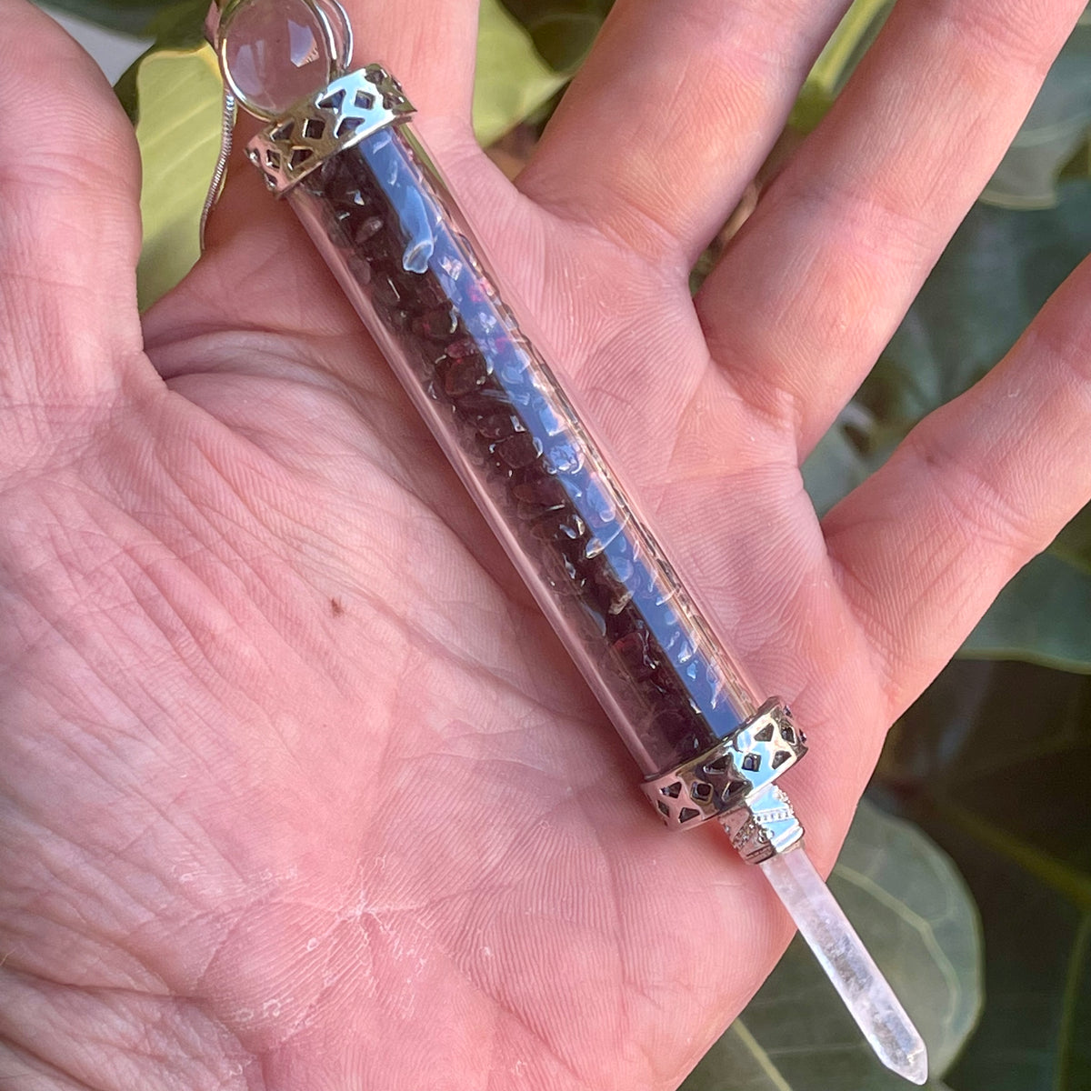 Garnet Chip  Wand/ Pendant 34g