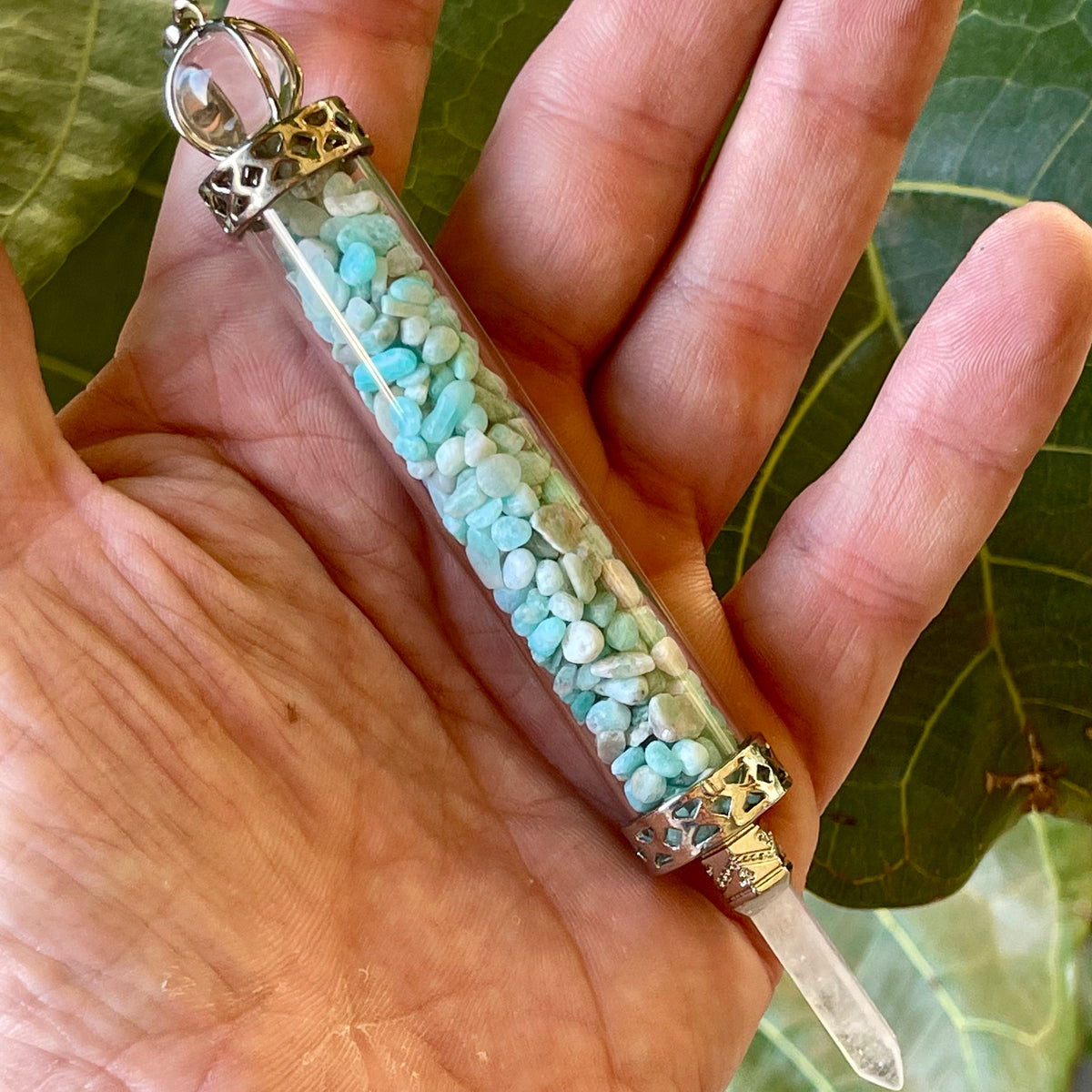 Amazonite Chip  Wand/ Pendant 28g
