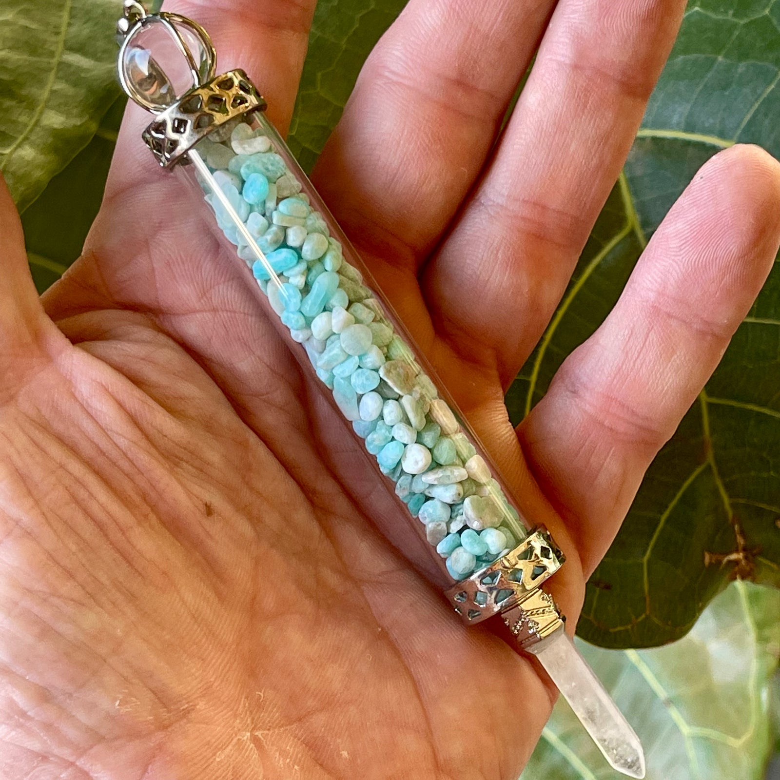 Amazonite Chip  Wand/ Pendant 28g