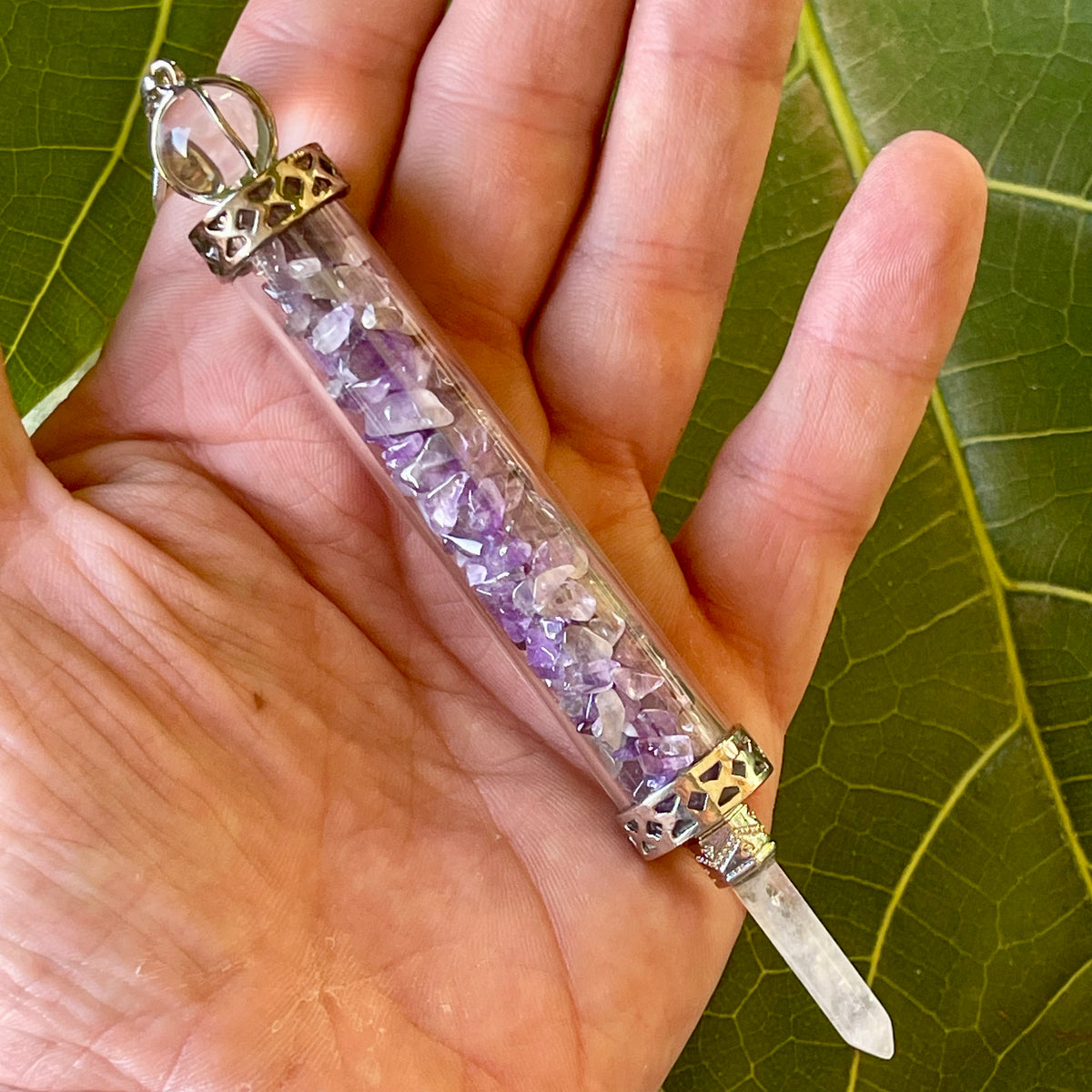 Amethyst Chip  Wand/ Pendant 34g