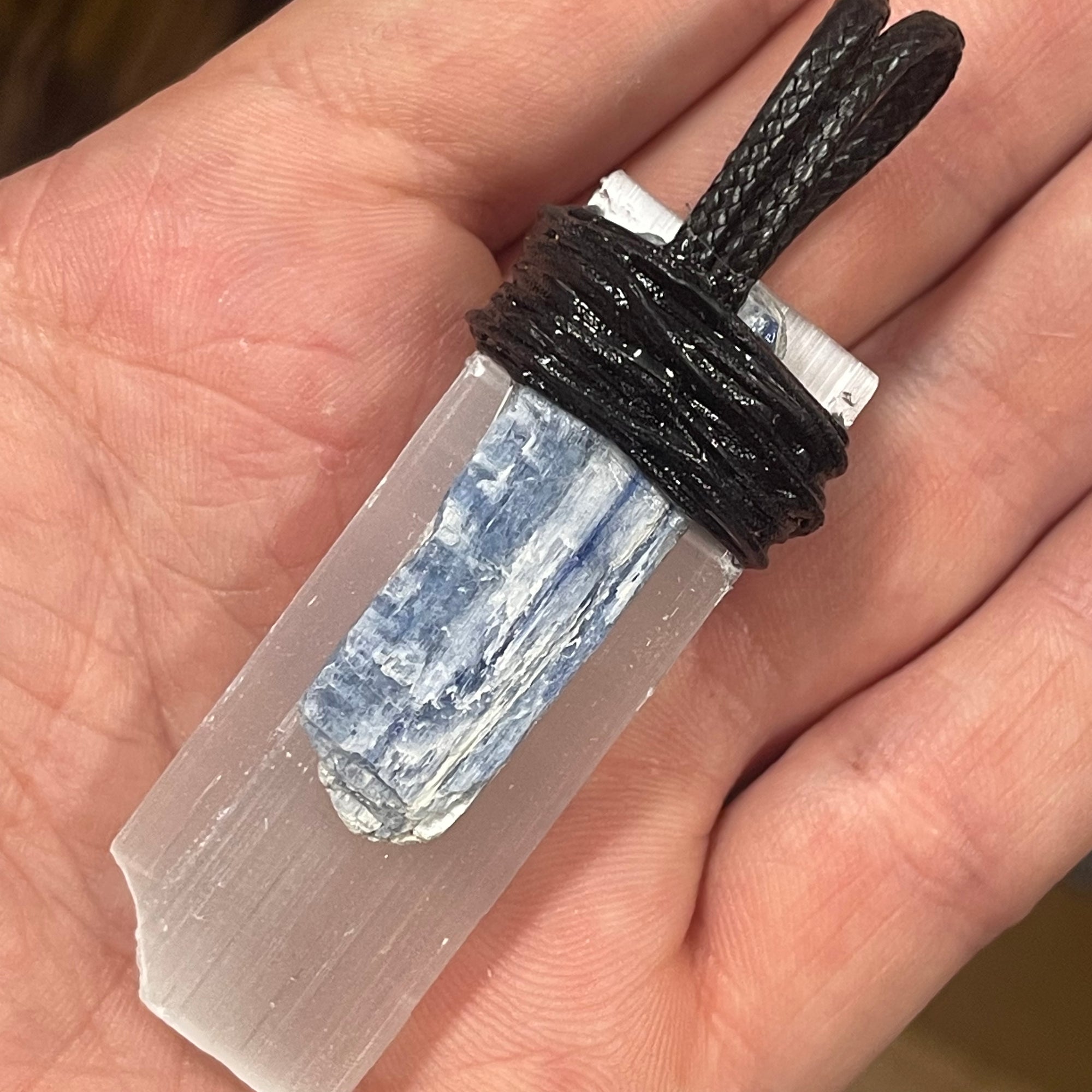 Selenite & Kyanite Handmade Pendant SK-3