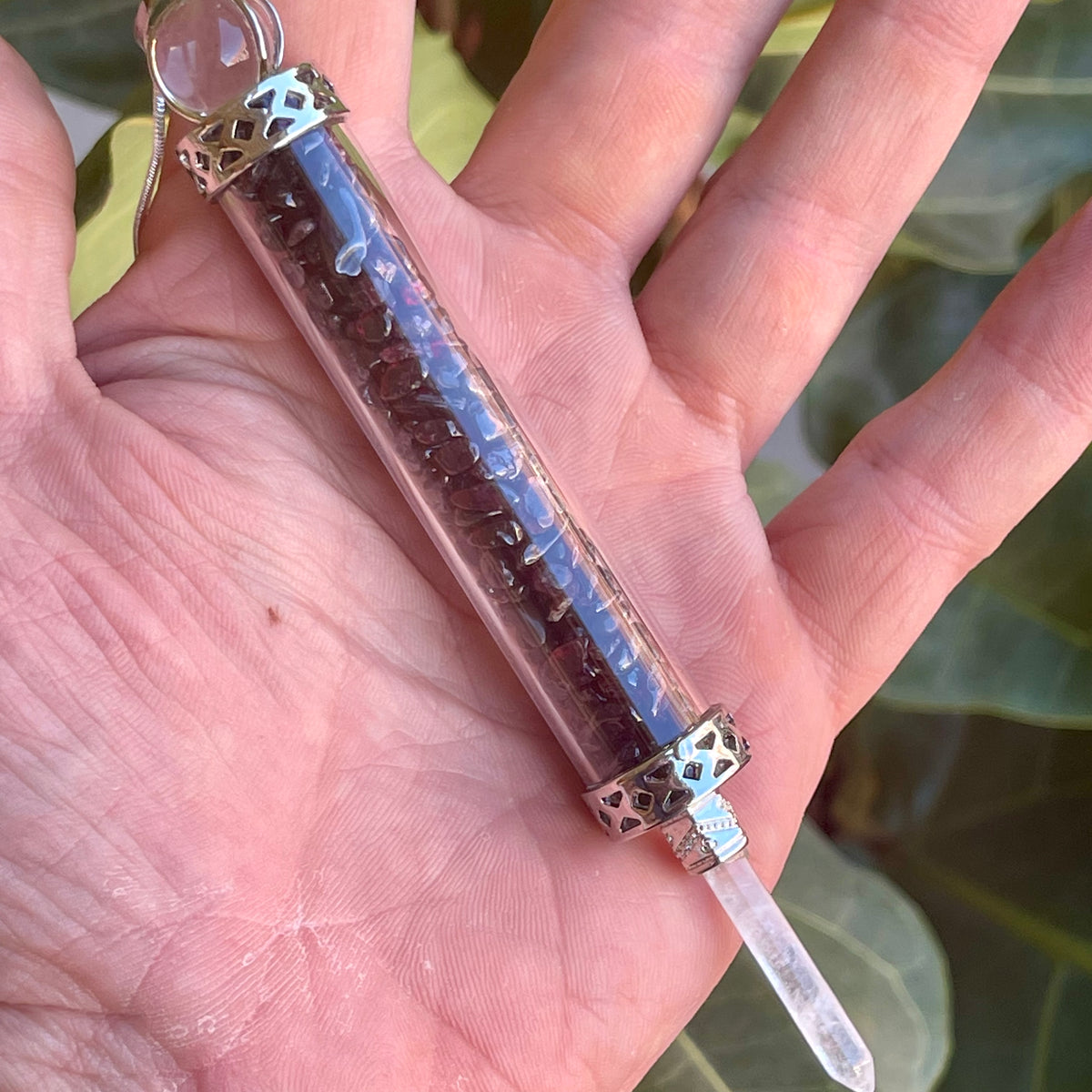 Garnet Chip  Wand/ Pendant 34g