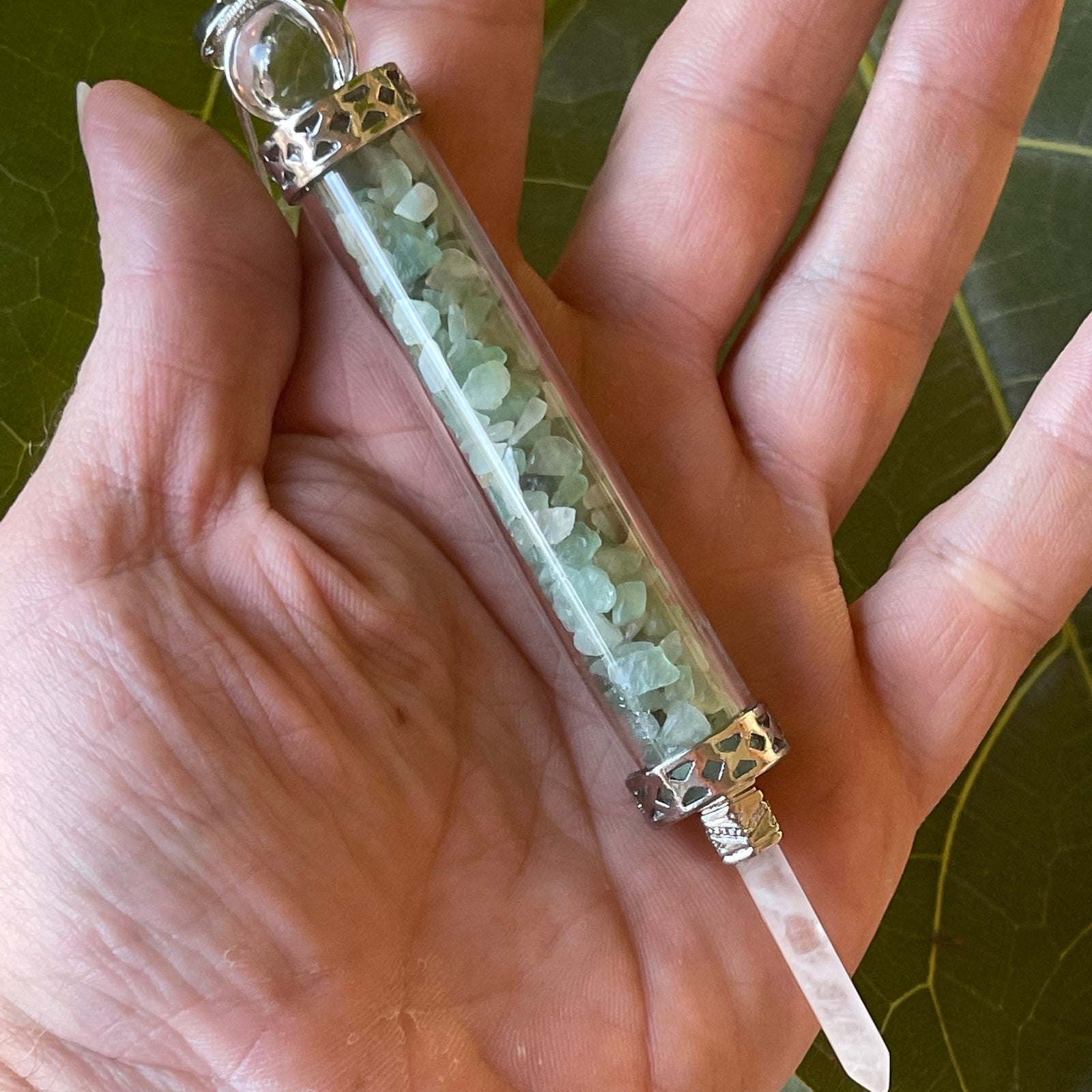 Green Aventurine Chip  Wand/ Pendant 34g