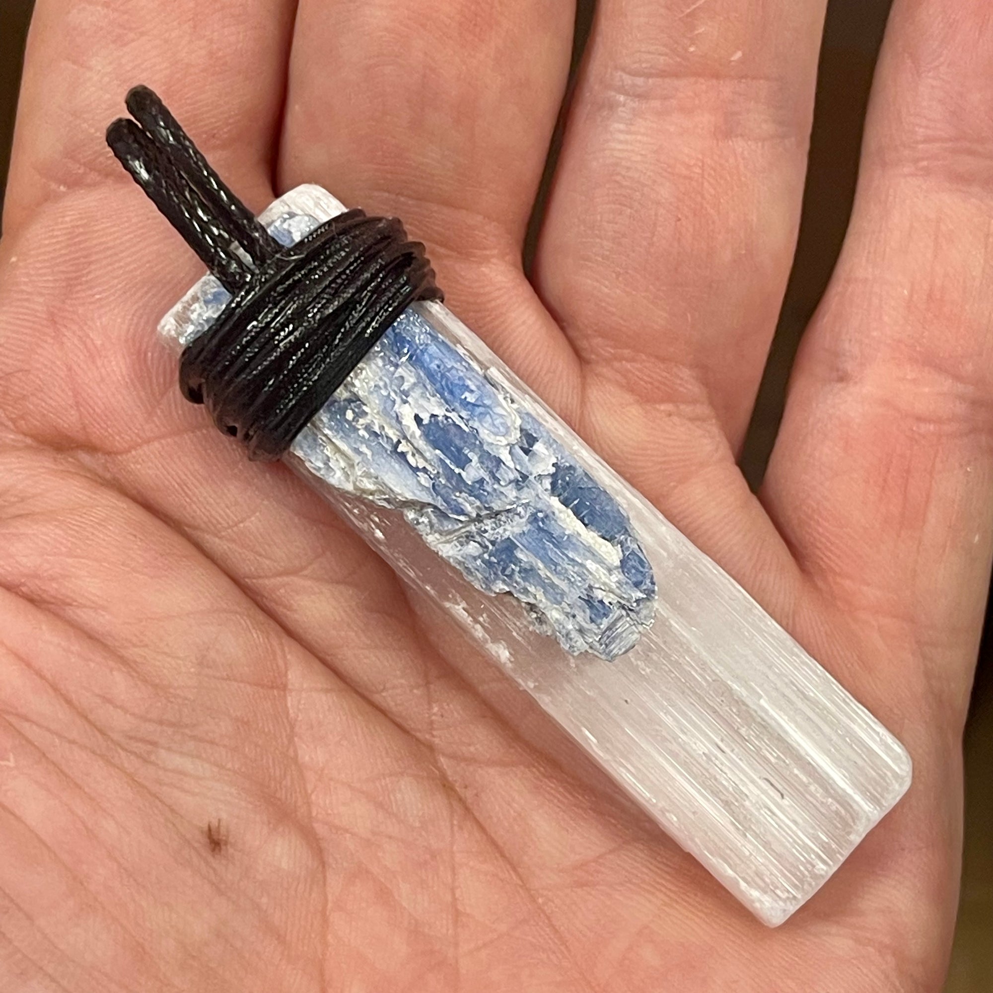 Selenite & Kyanite Handmade Pendant SK-6