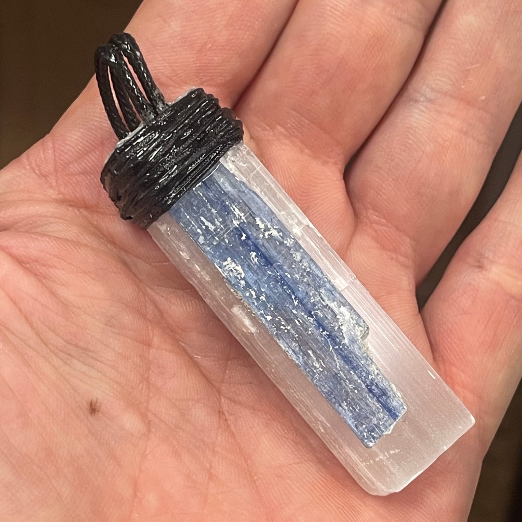 Selenite & Kyanite Handmade Pendant SK-1