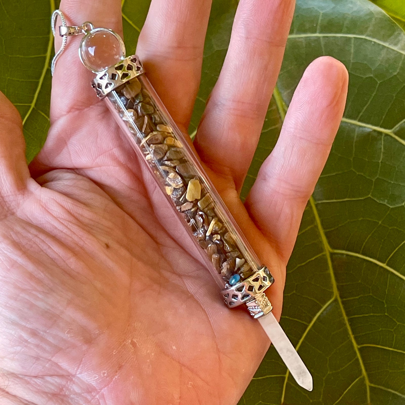 Tigers Eye Chip  Wand/ Pendant 34g