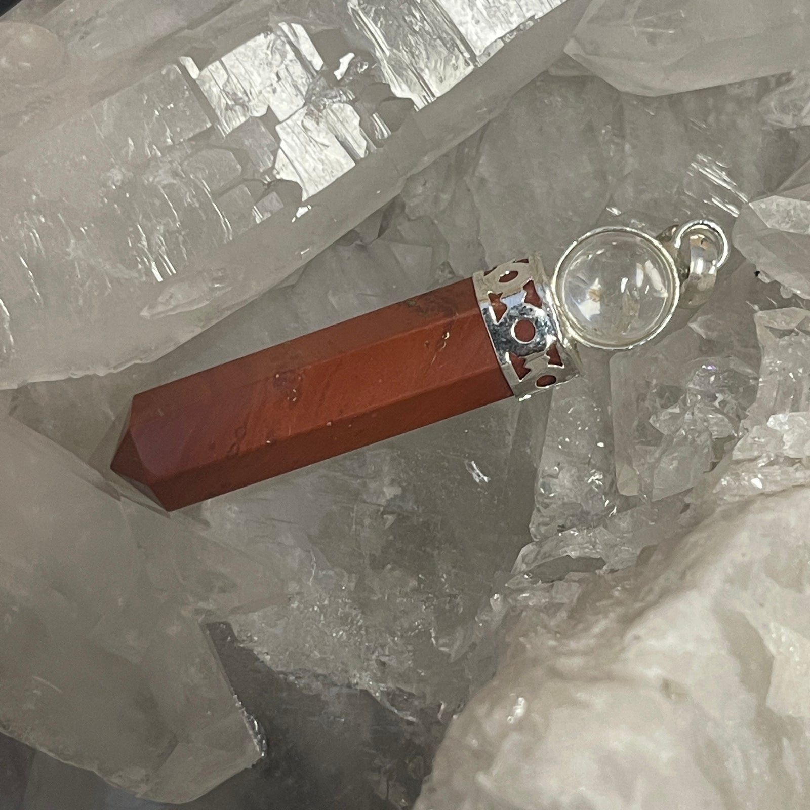 Red Jasper. Ball Pendant