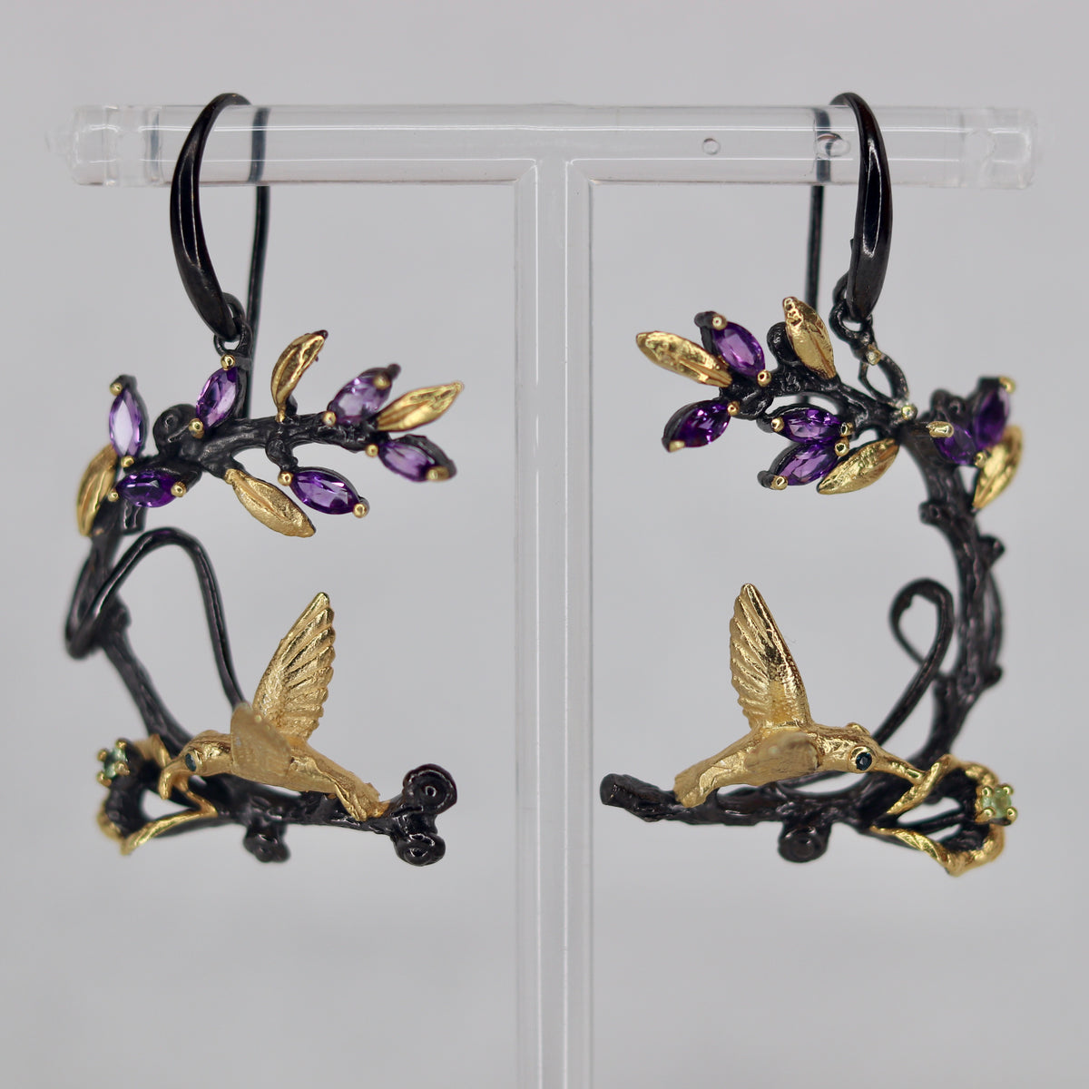 Bespoke Mixed Amethyst Sterling Silver Earrings - The Spirit of Life