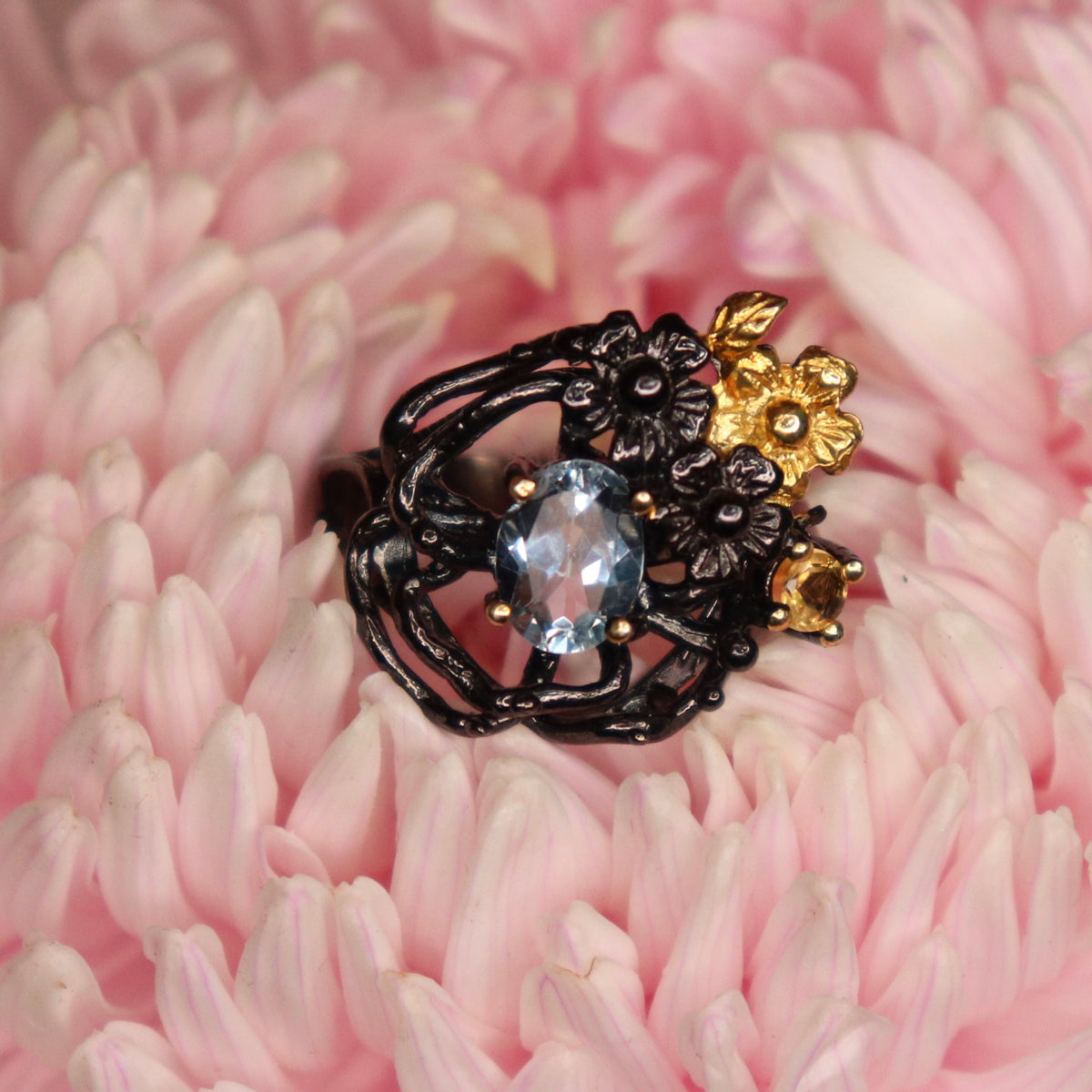 Blue Topaz Sterling Silver Ring Sz 7.5 - The Spirit of Life