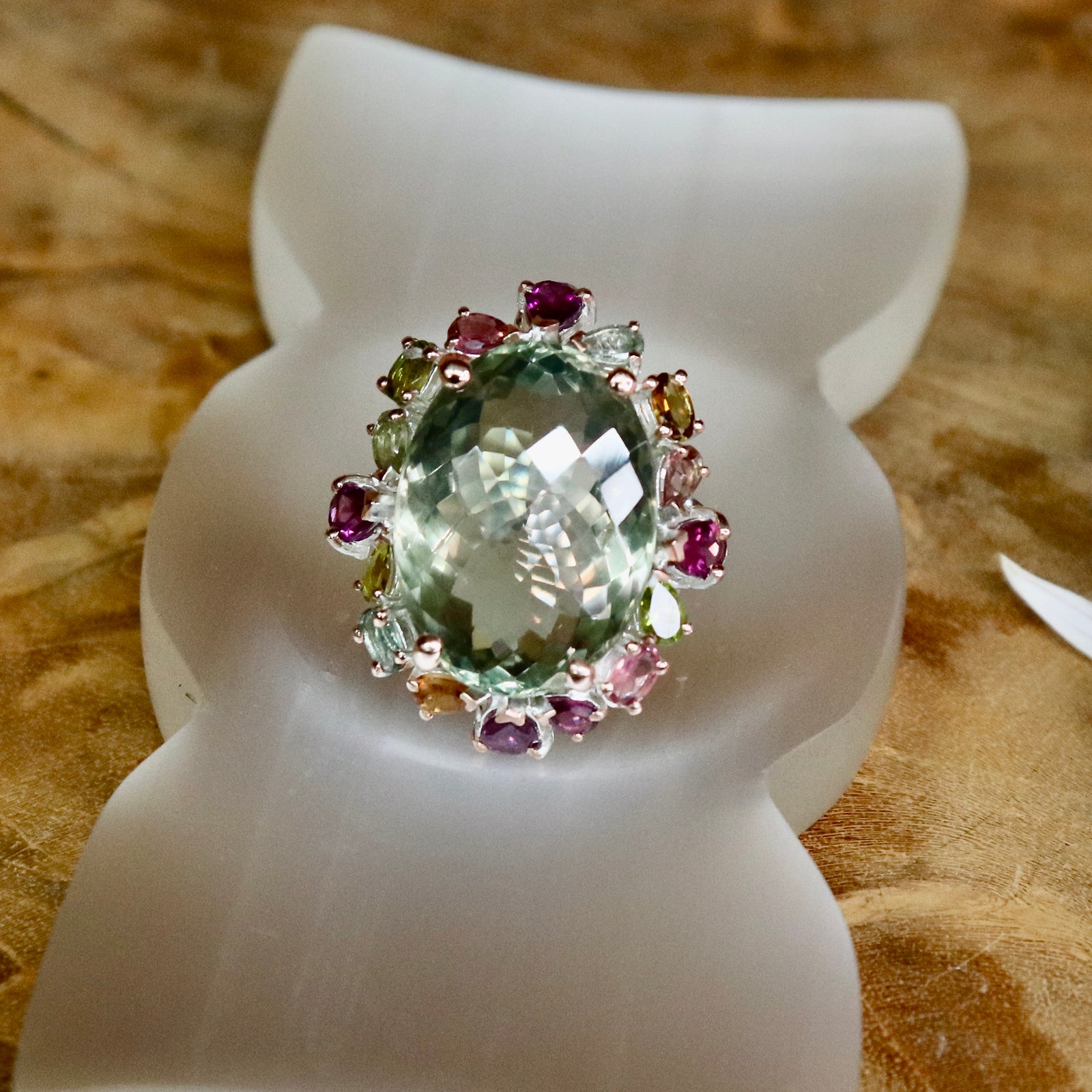 Green Amethyst Sterling Silver Ring Sz 8.75 - The Spirit of Life