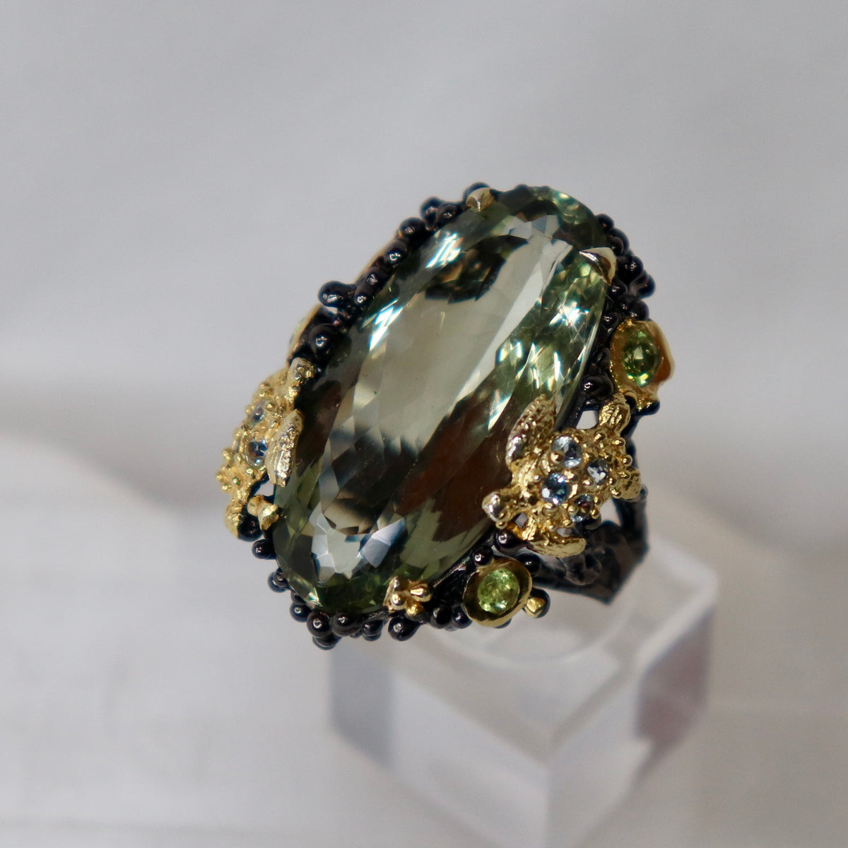 Green Amethyst Sterling Silver Ring Sz 7.75 - The Spirit of Life