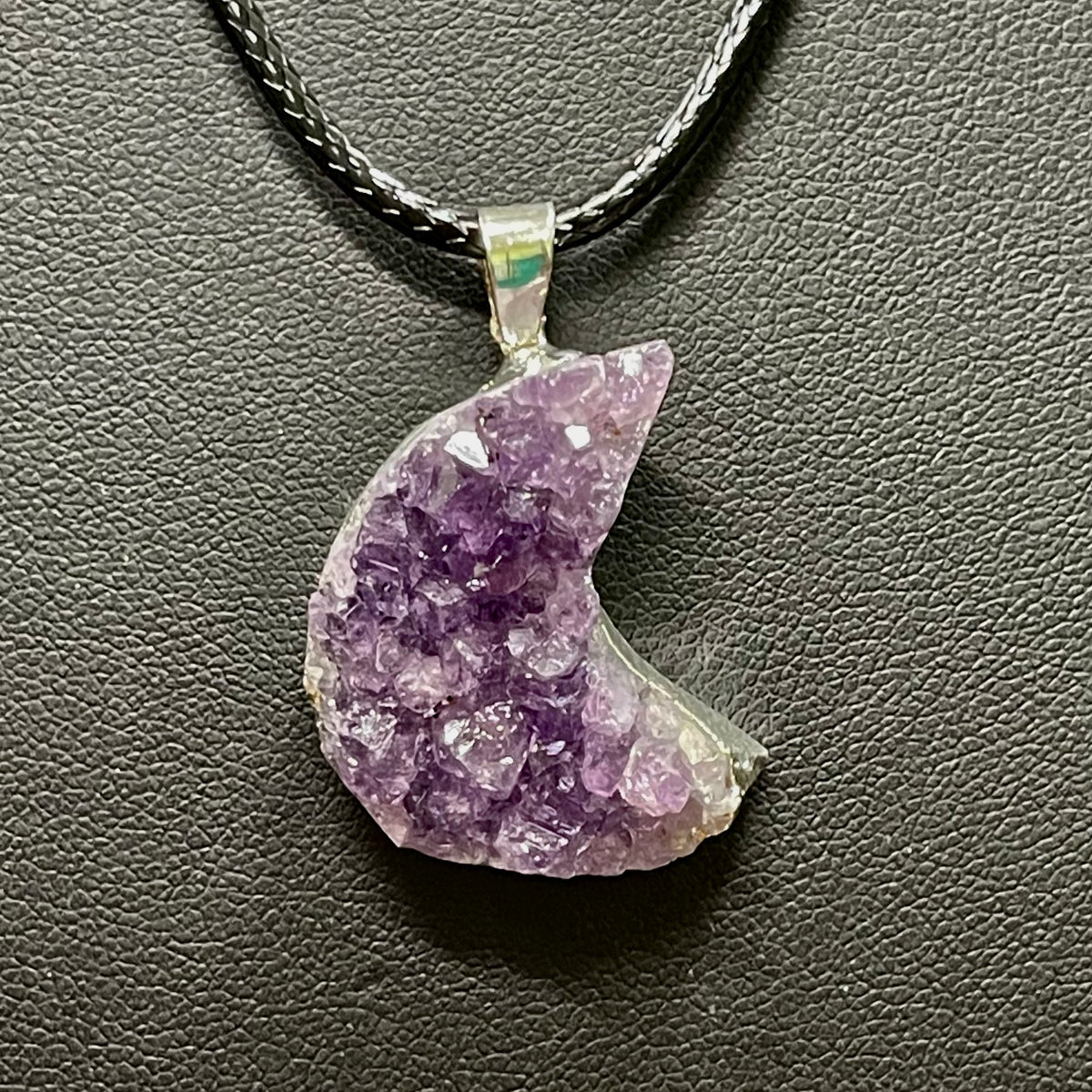 Amethyst Moon Cluster Pendant