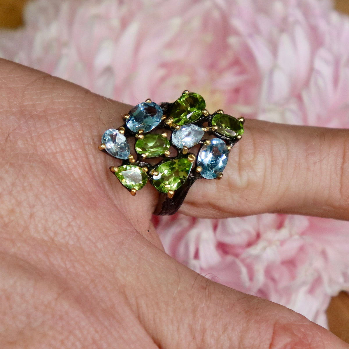 Mixed stone Sterling Silver Ring Sz 6.5 - The Spirit of Life