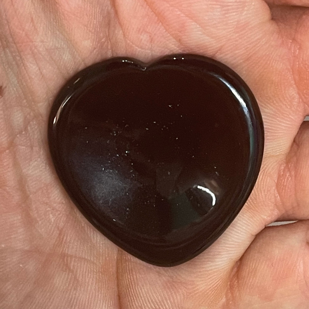 Black Obsidian Heart Palm Stone - The Spirit of Life