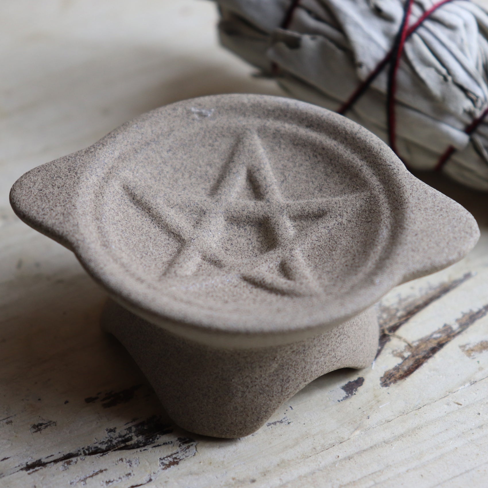 Pentagram ceramic resin and incense cone burner - The Spirit of Life