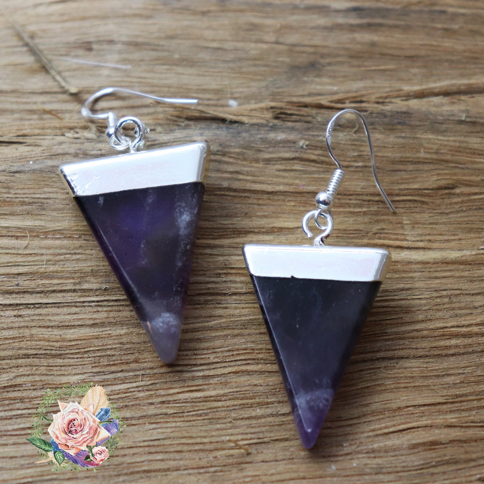 Handmade Silver and Amethyst earrings - The Spirit of Life