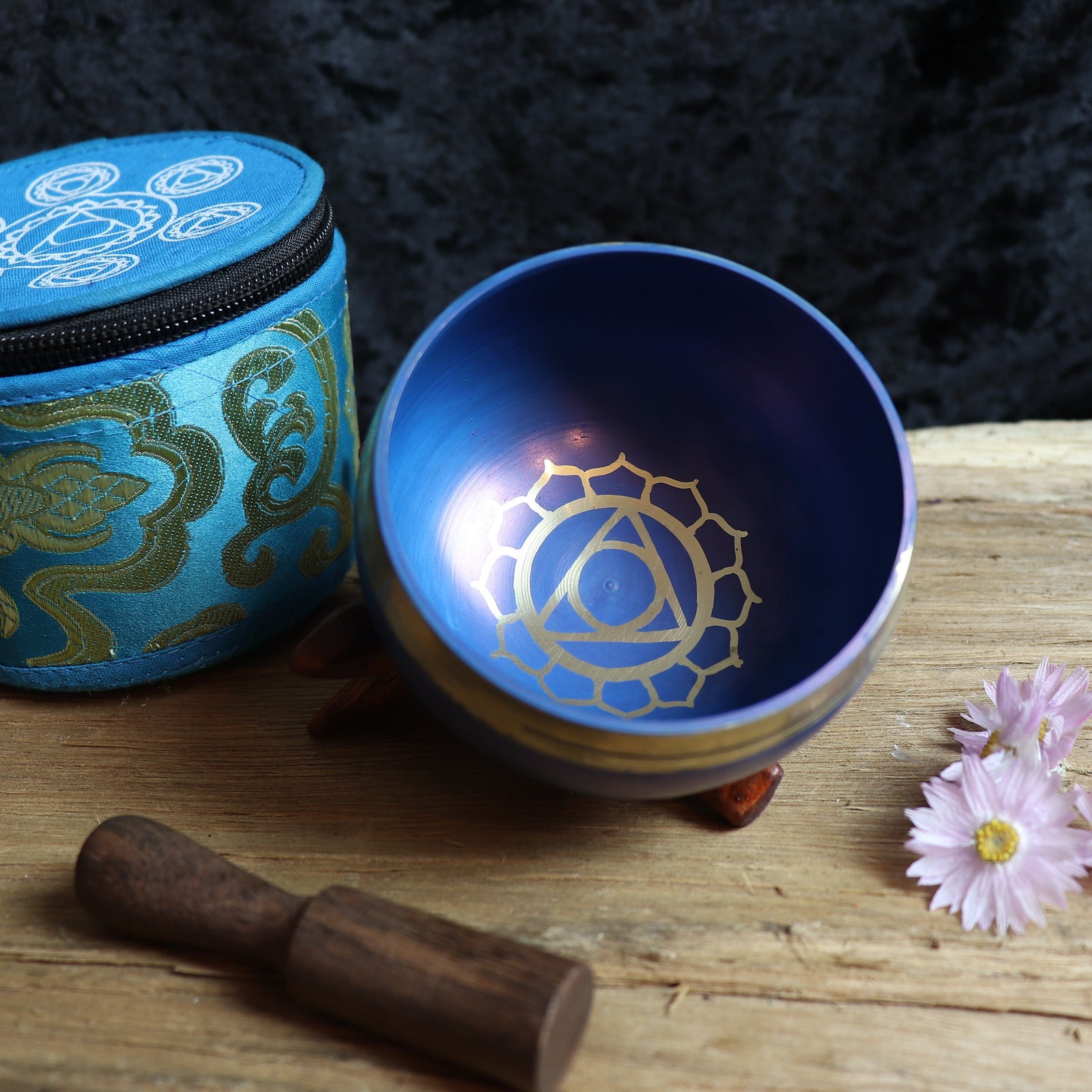 Tibetan Handmade Throat Chakra Singing Bowl with Striker - The Spirit of Life