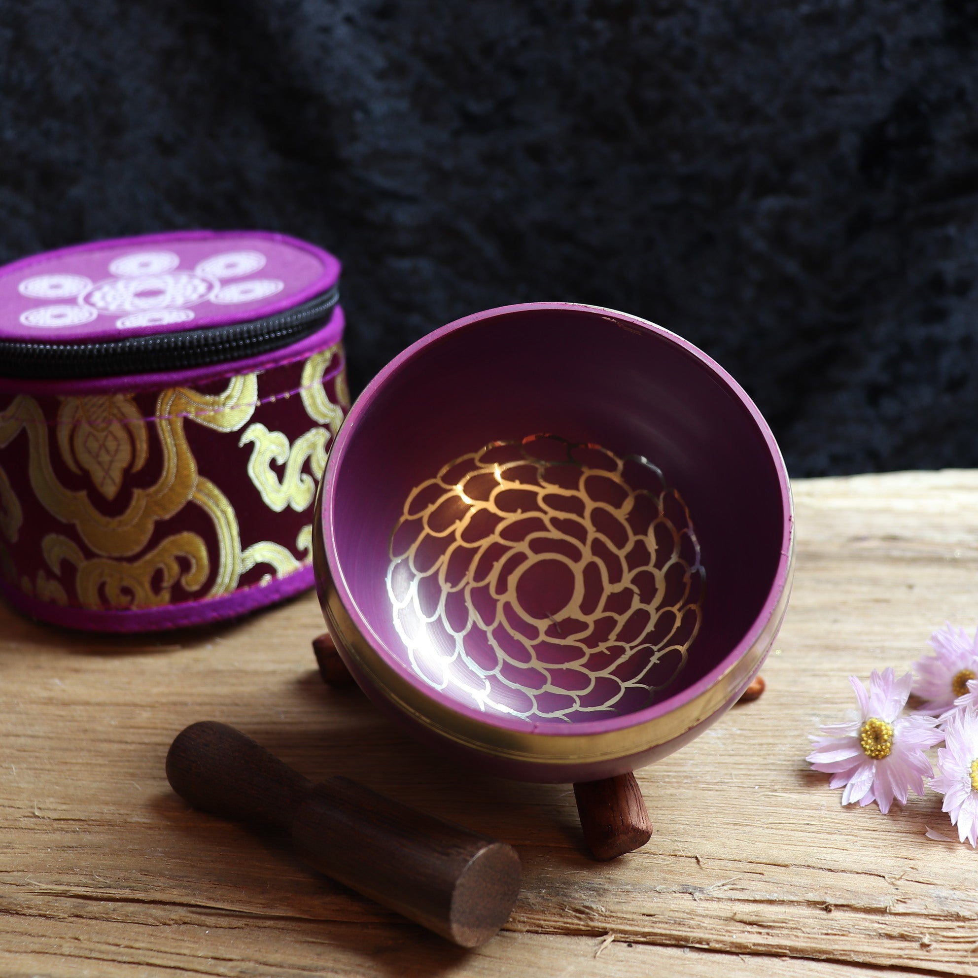 Tibetan Handmade Crown Chakra Singing Bowl with Striker - The Spirit of Life