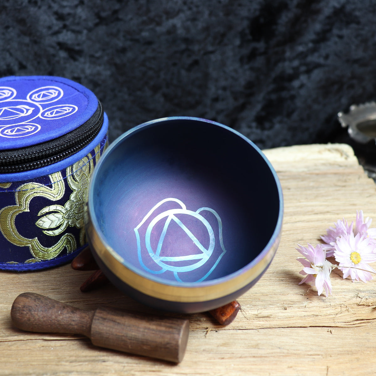 Tibetan Handmade Third Eye Chakra Singing Bowl with Striker - The Spirit of Life
