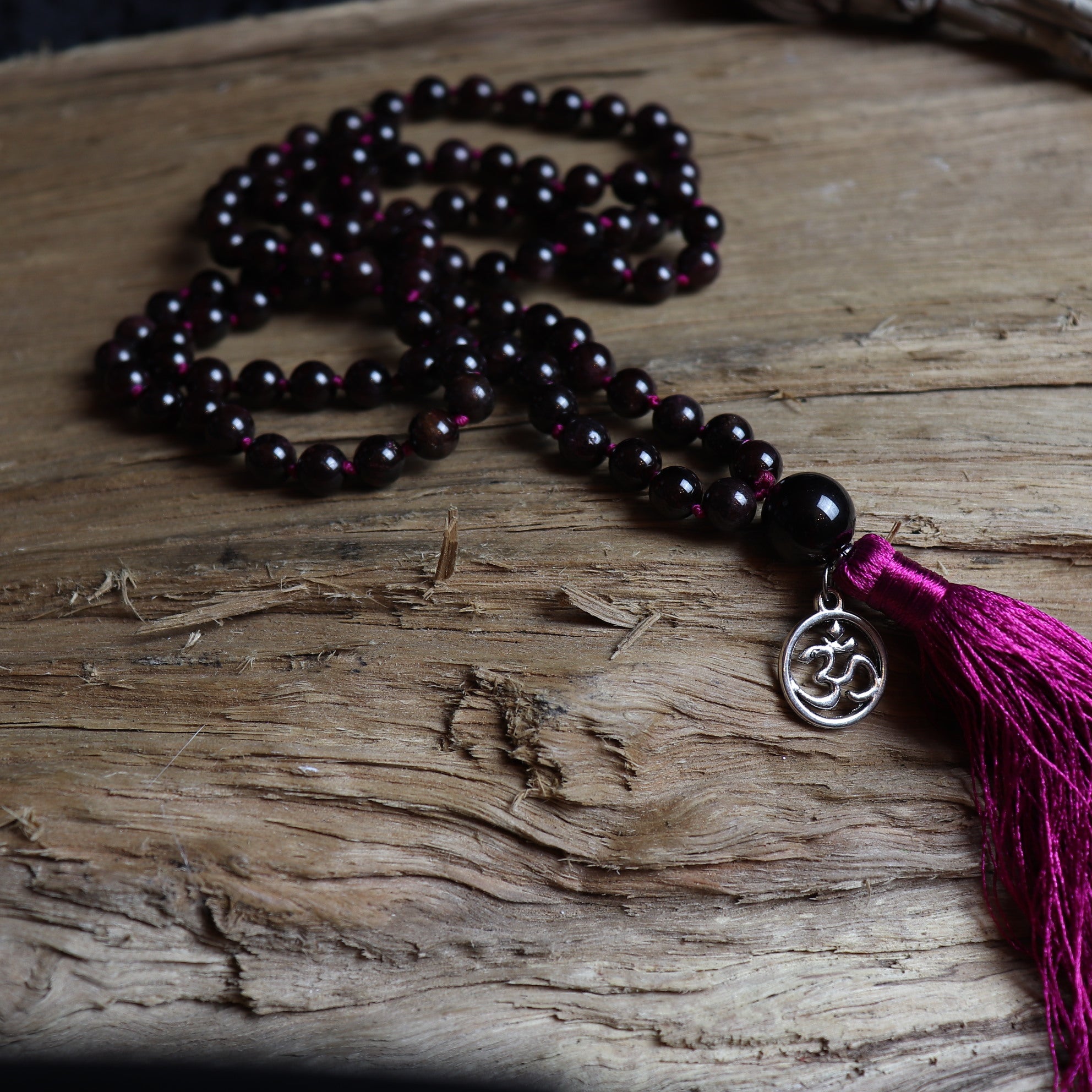 Clarity- 108 Red Garnet Mala Beads Necklace - The Spirit of Life