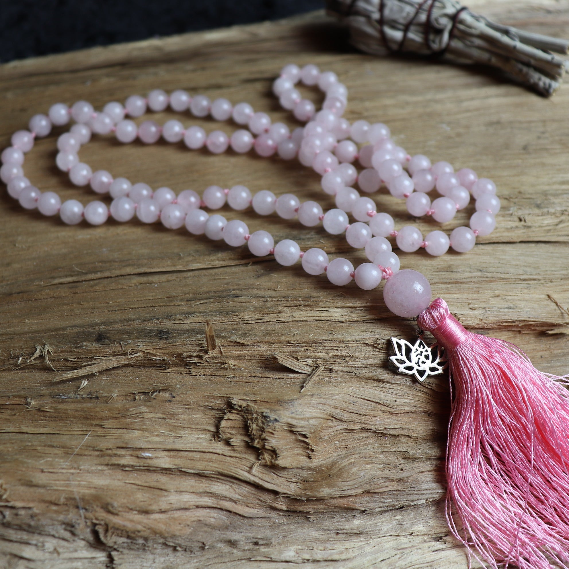 Loving- 108 Rose Quartz Mala Beads Necklace - The Spirit of Life