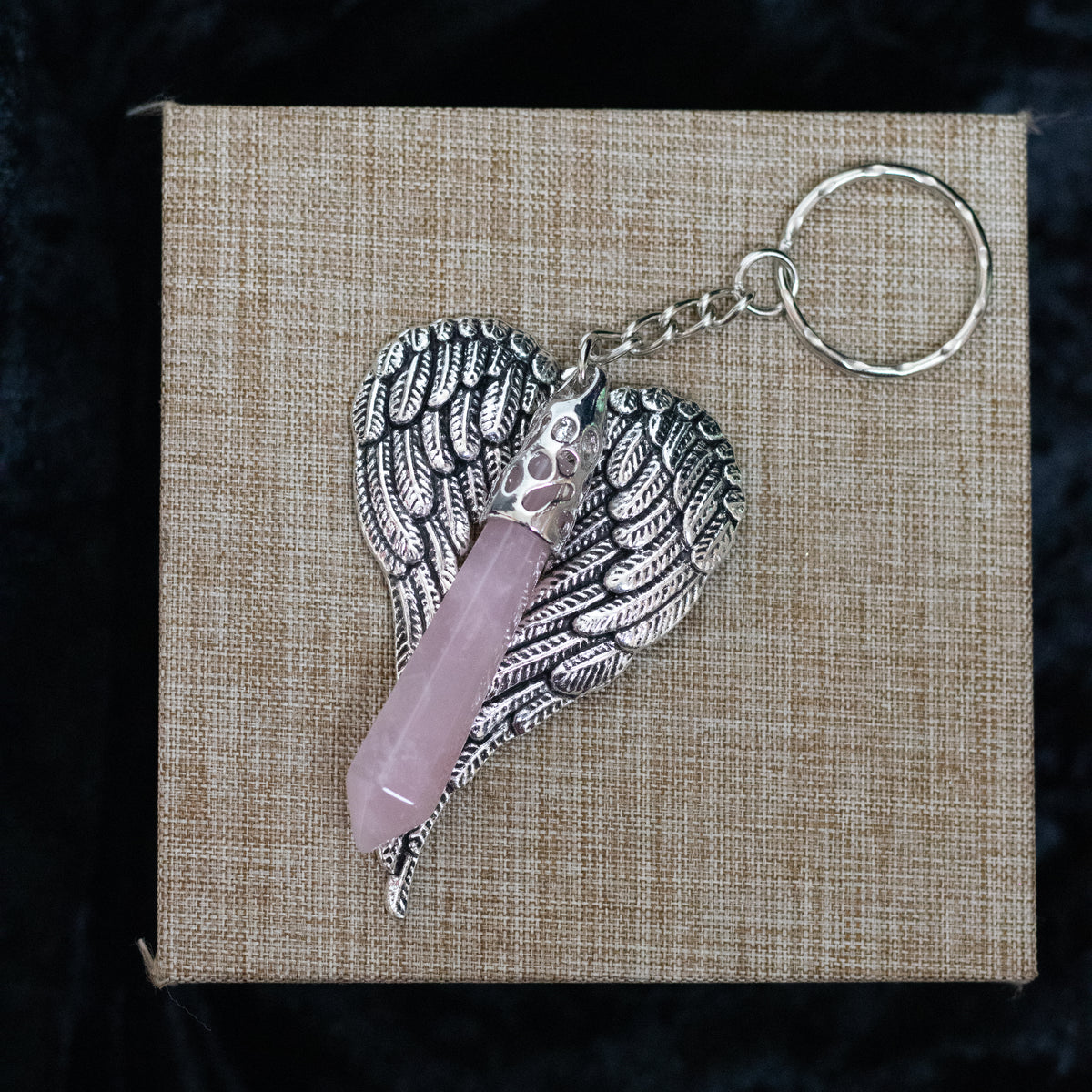 Rose Quartz Angle Key Ring - The Spirit of Life