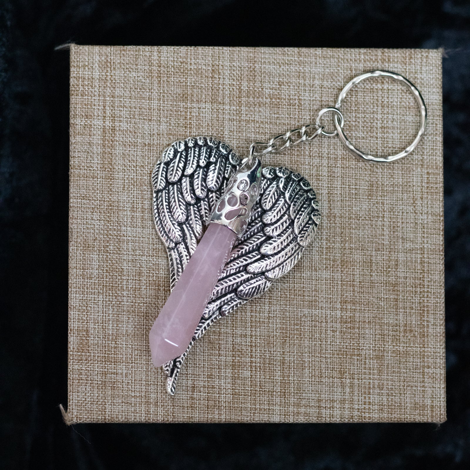 Rose Quartz Angle Key Ring - The Spirit of Life