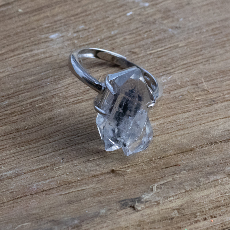 Bespoke Sterling Sliver Herkimer Diamond Ring HDR4