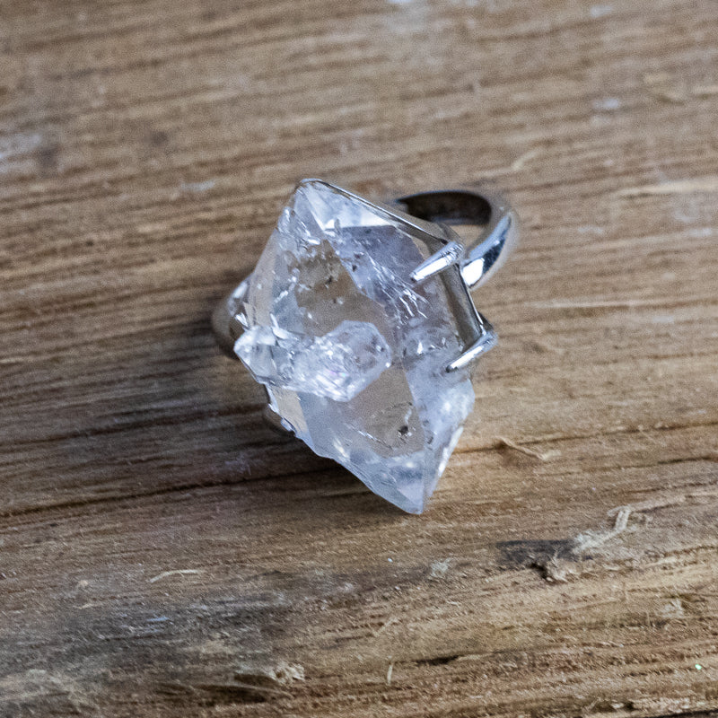 Bespoke Sterling Sliver Herkimer Diamond Ring HDR5