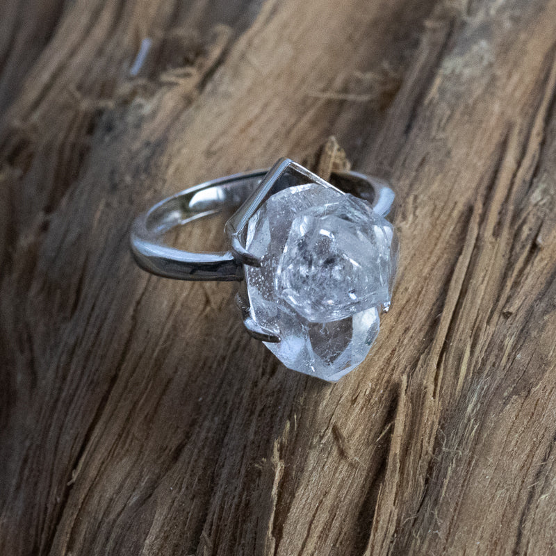 Bespoke Sterling Sliver Herkimer Diamond Ring HDR6