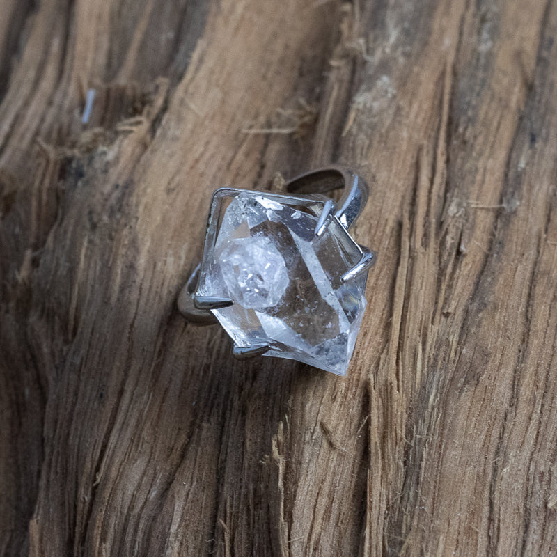Bespoke Sterling Sliver Herkimer Diamond Ring HDR7