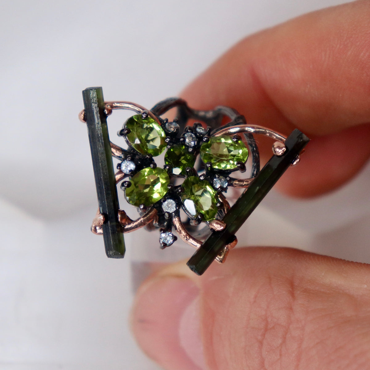 Tourmaline Butterfly Sterling Silver Ring Sz 8 - The Spirit of Life