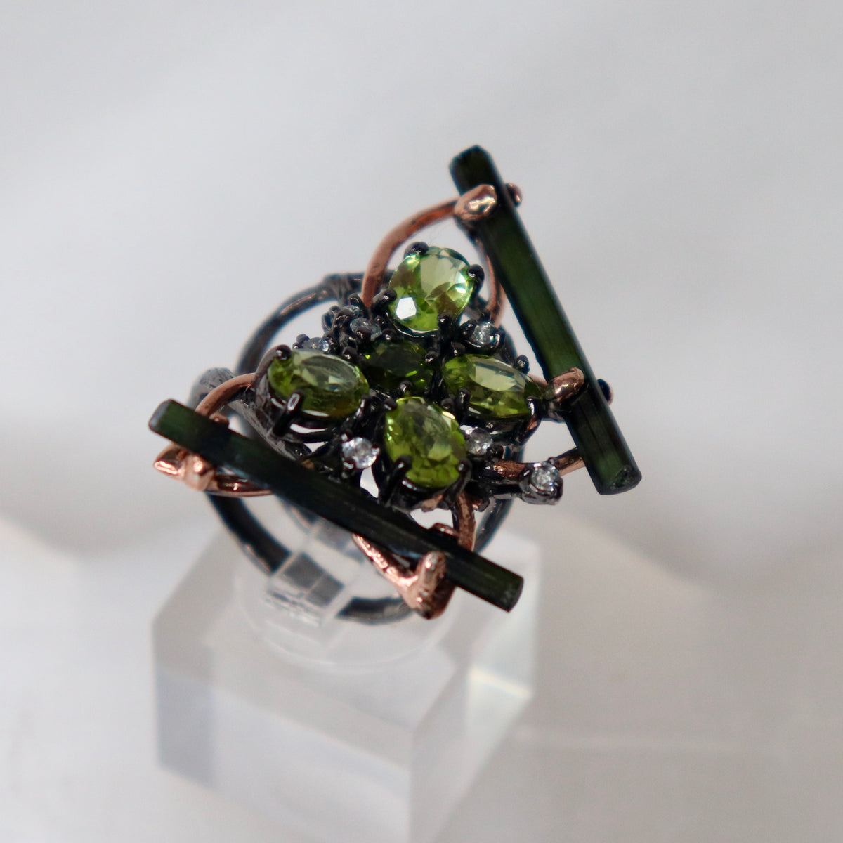 Tourmaline Butterfly Sterling Silver Ring Sz 8 - The Spirit of Life