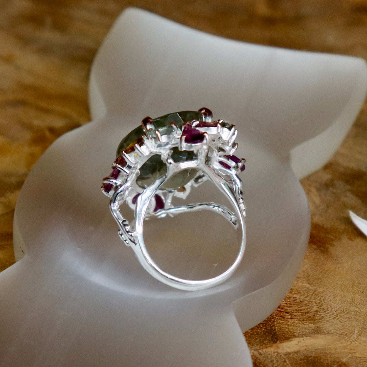 Green Amethyst Sterling Silver Ring Sz 8.75 - The Spirit of Life