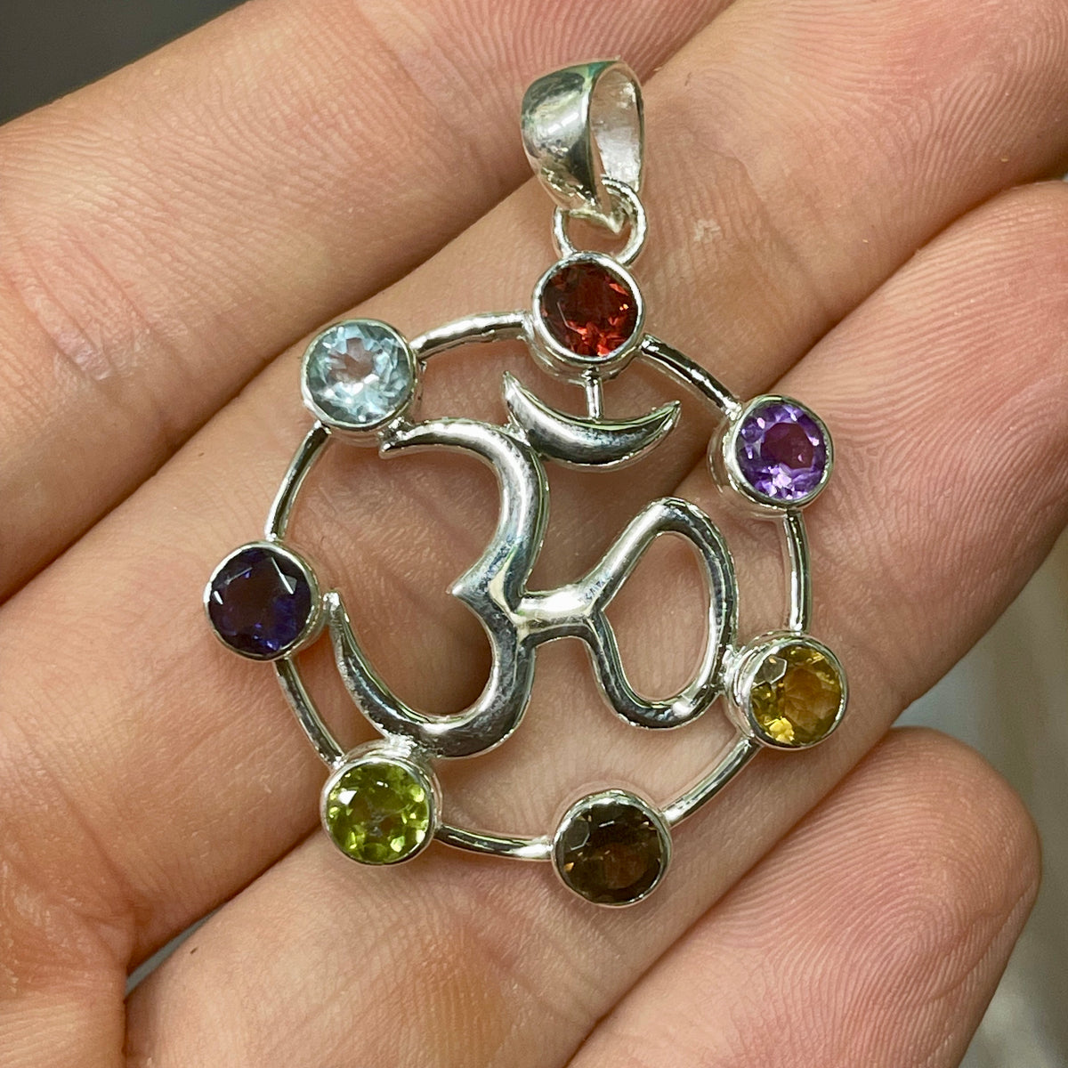Om Chakra Sterling Silver Pendant - The Spirit of Life