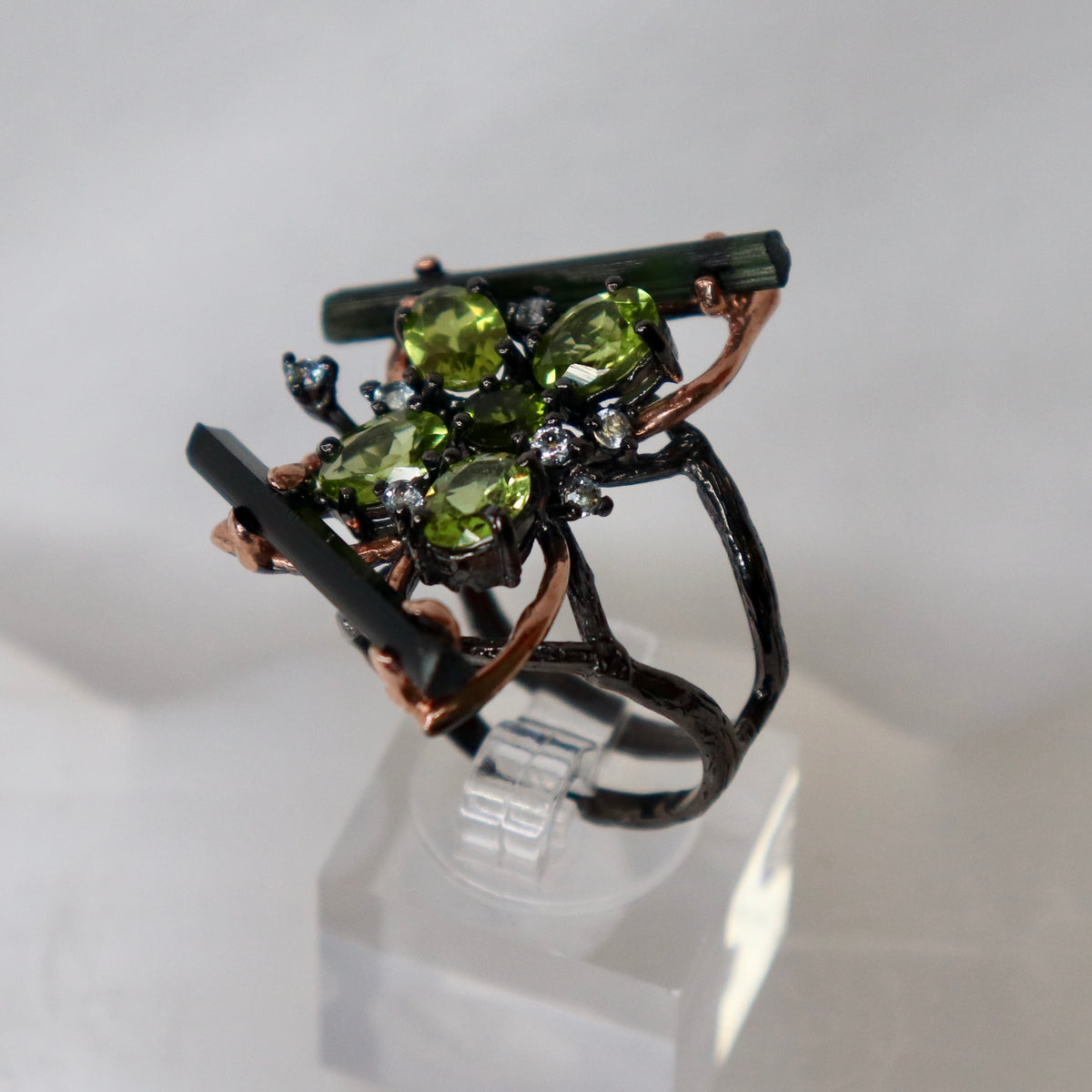 Tourmaline Butterfly Sterling Silver Ring Sz 8 - The Spirit of Life