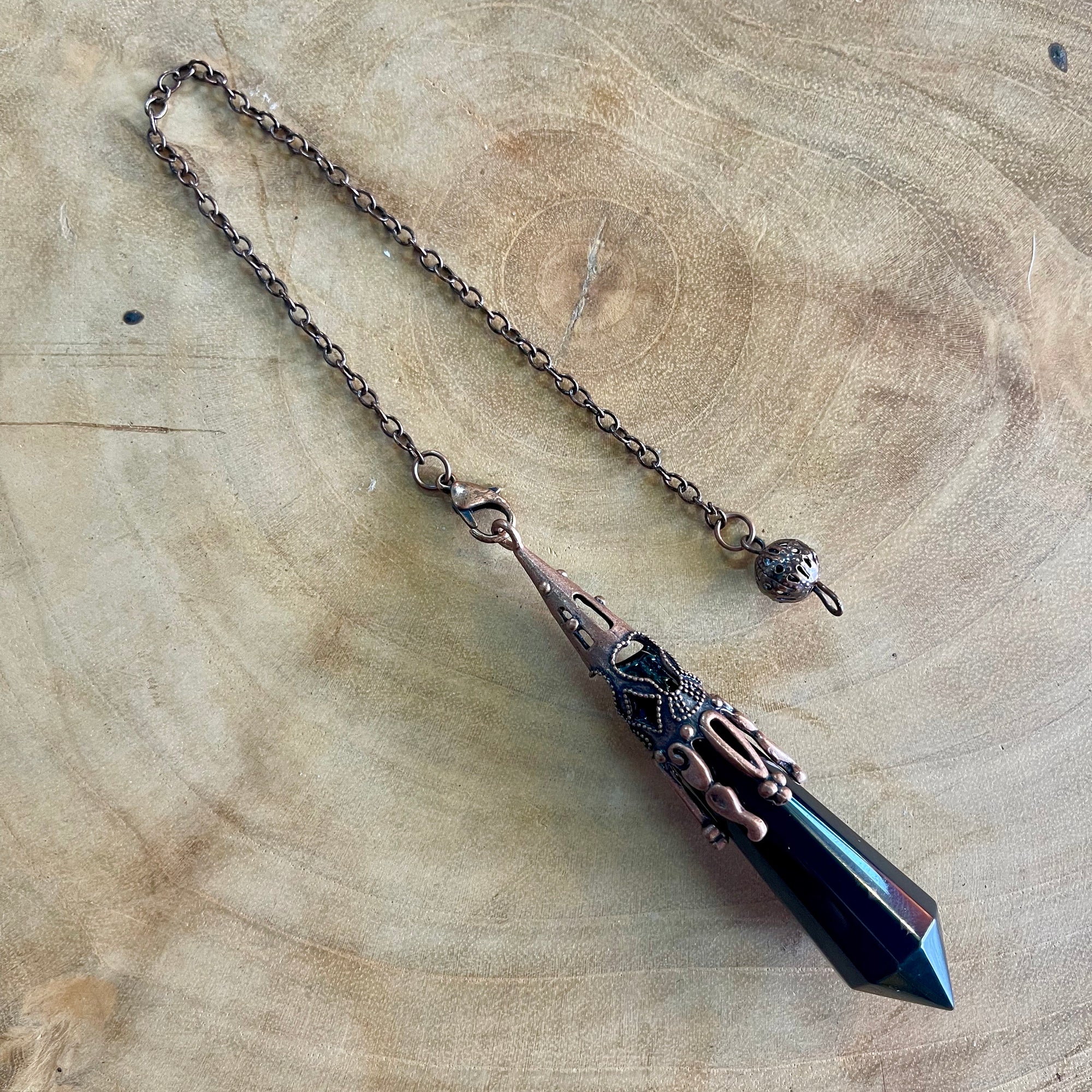 Black Obsidian Antique Pendulum - The Spirit of Life