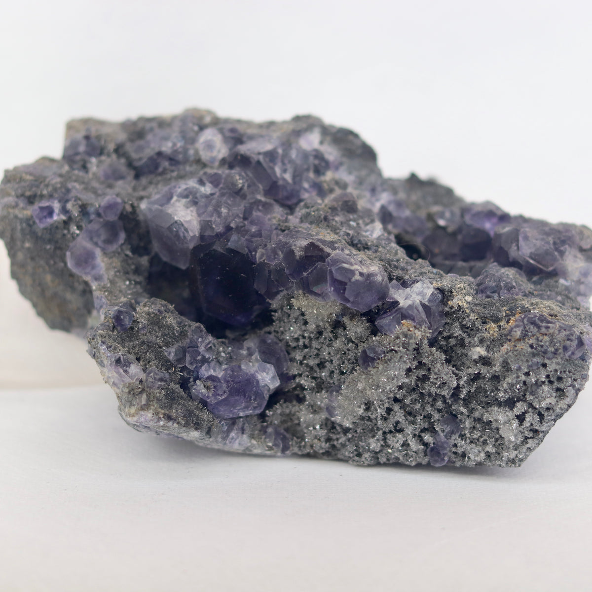 Purple cube Fluorite Cluster on Matrix - The Spirit of Life
