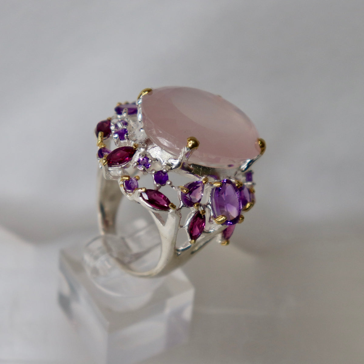 Rose Quartz Sterling Silver Ring Sz 9 - The Spirit of Life