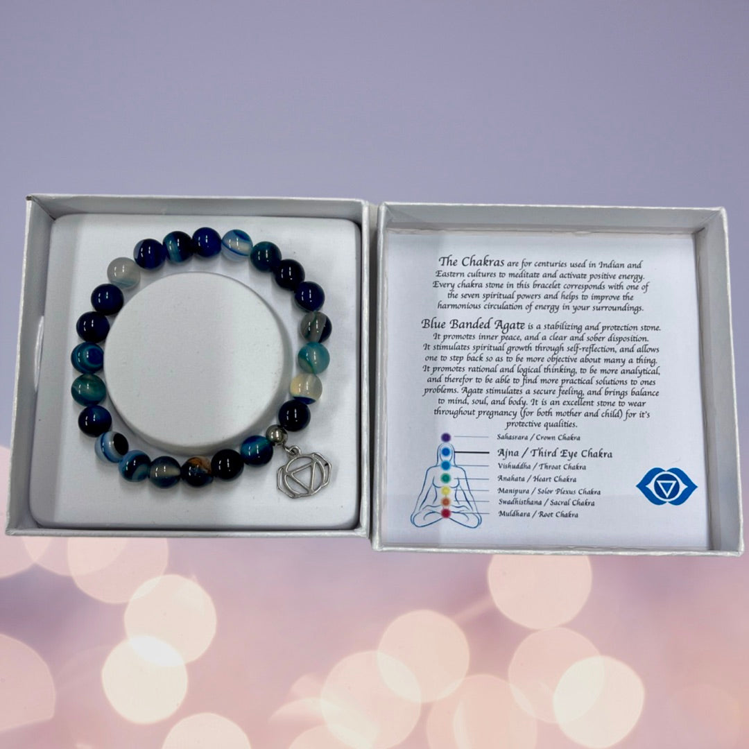 Blue Banded Agate Bracelet - The Spirit of Life