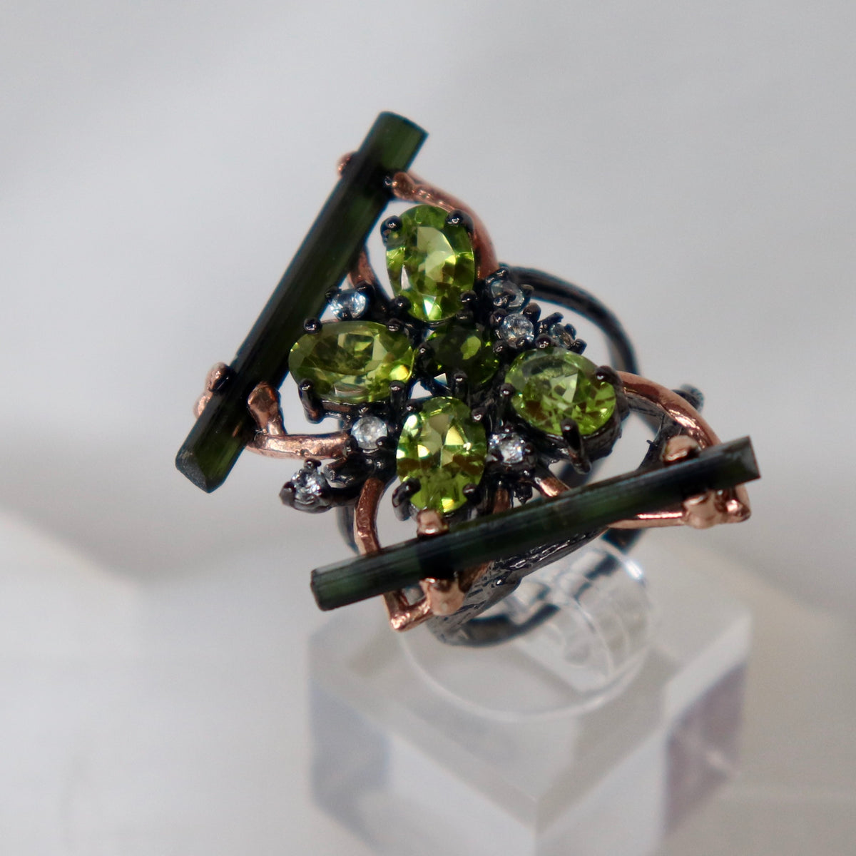Tourmaline Butterfly Sterling Silver Ring Sz 8 - The Spirit of Life