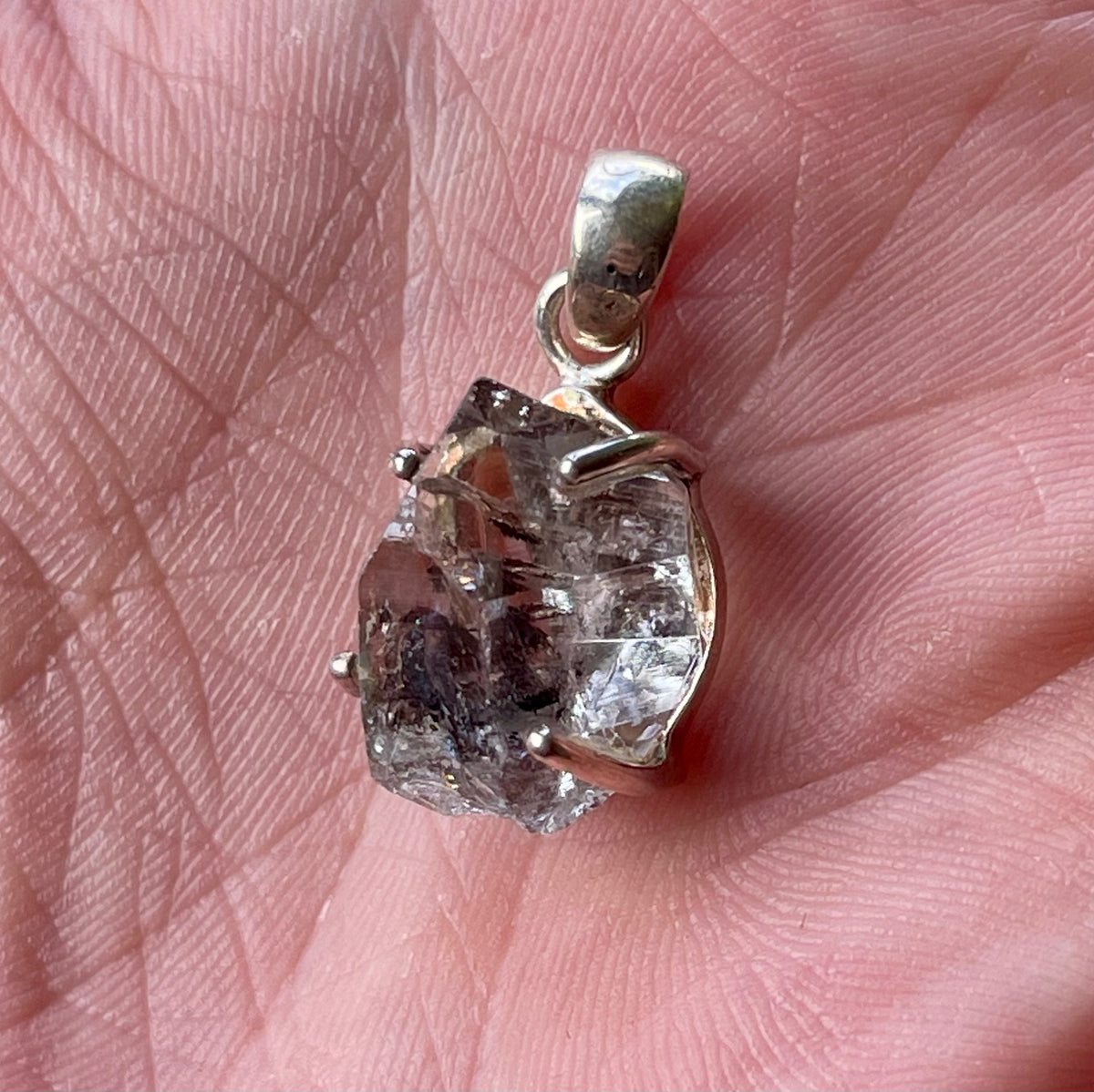 Bespoke Sterling Sliver Herkimer Diamond Pendant HDR31