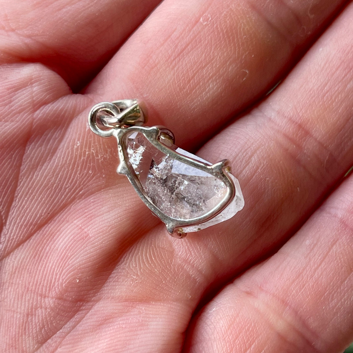 Bespoke Sterling Sliver Herkimer Diamond Pendant HDR62