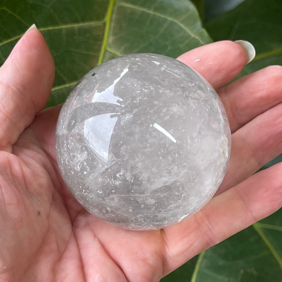 Green Ghost Quartz Crystal Sphere