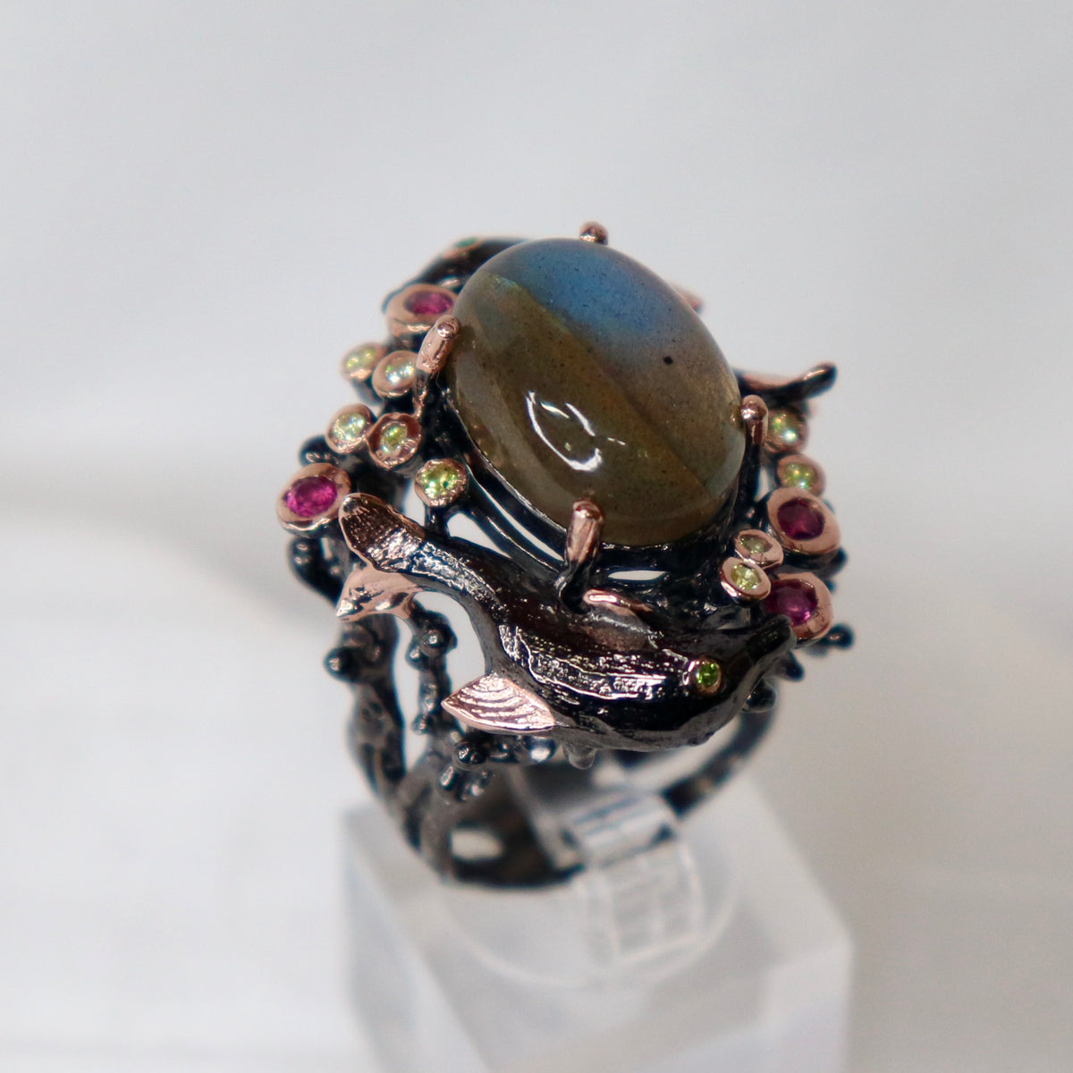 Labradorite Dolphin Sterling Silver Ring Sz 9 - The Spirit of Life