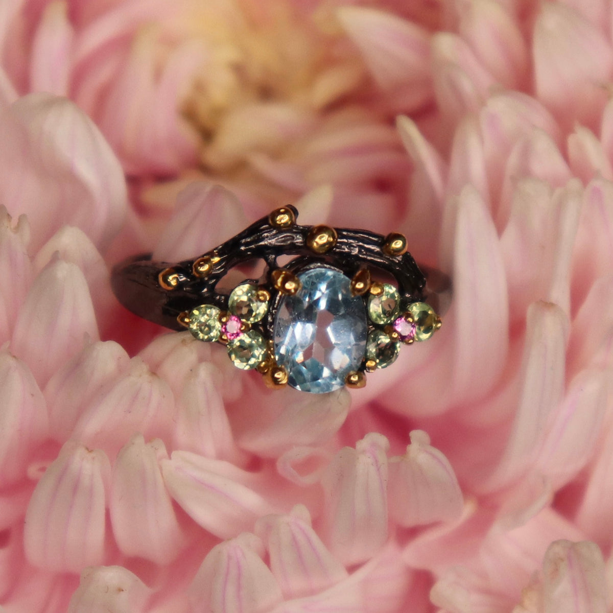 Blue Topaz Sterling Silver Ring Sz 7.25 - The Spirit of Life