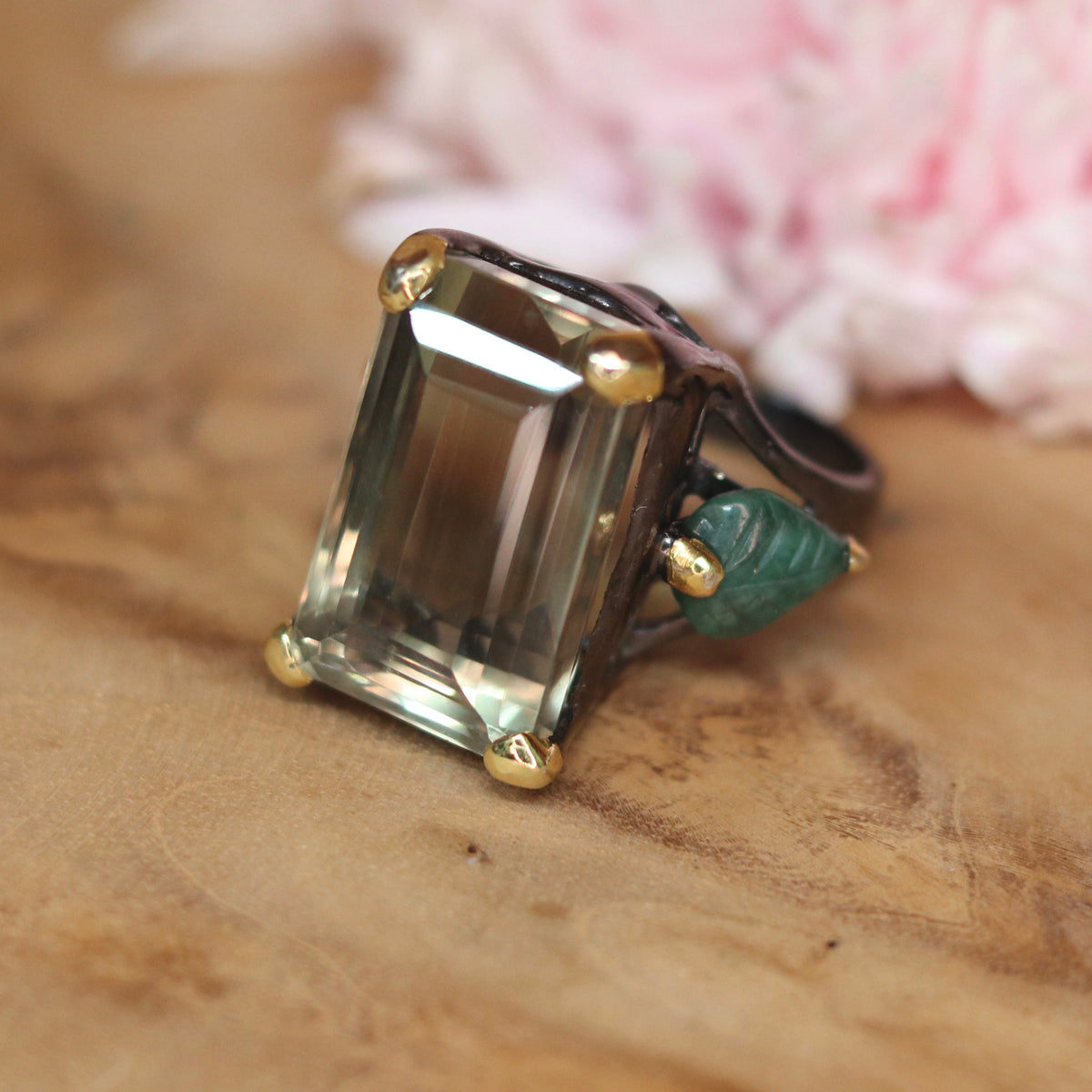 Green Amethyst Sterling Silver Ring Sz 8 - The Spirit of Life